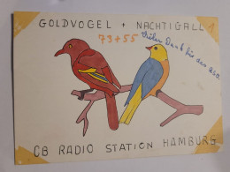 QSL Karte - CB Radio - Station Hamburg - Goldvogel + Nachtigall - Radio