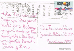 54309.  Postal TOBARRA (Albacete) 1987. Vista Santiario Encarnacion  Y Reloj De La Villa - Cartas & Documentos