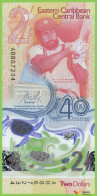 Voyo EAST CARIBBEAN 2 Dollars 2023 P61 B245a AB UNC Polymer Commemorative - Oostelijke Caraïben