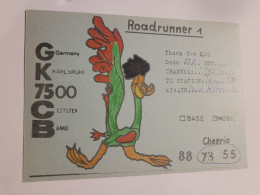 QSL Karte - CB-Station - Roadrunner 1 - Bad Herrenalb - CB-Funk