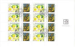 Bloc De 8 Timbres + Coupons Dahlias  Obl. YT 500 / Sheet Flower 2008 Used Mi 575 Dahlien - Blocchi & Foglietti