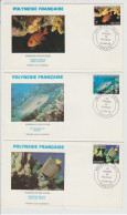1980 Polynésie Française  3 FDC N° 147 148 Et 149 Poissons De Polynésie. Rouget , Napoléon , Ange Empereur. - FDC