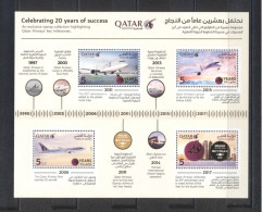 Qatar 2017-20 Th Anniversary Of Qatar Airways M/Sheet - Qatar