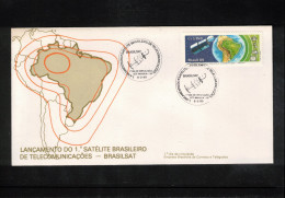 Brasil 1985 Space / Weltraum 1st Brasilian Telecommunications Satellite Brasisat Interesting Cover FDC - South America