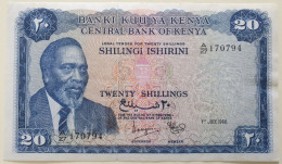 Billet De Banque KENYA - 1968 (post-indépendance), 20 Shillings - Rare TTB+ - Other - Africa