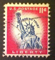 United States, Scott #1044A, Used(o), 1961, Statue Of Liberty, 11¢, Carmine And Blue - Usados
