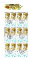 Bloc De 12 Timbres Avec Coupons  2002 Colombes Et Roses YT 373 Oblitéré /  Sheet  2002 Used Mi 430 Zf X12 - Blocs-feuillets