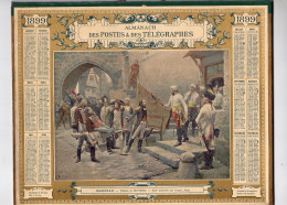 Calendrier 1899 - Carte Télégraphes & Chemins De Fer Du Loiret -  Organis Militaire De La France - Diff. Corps D'Armée - Formato Grande : ...-1900