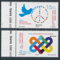 TURKISH CYPRUS EUROPA 2023 "Peace, The Highest Value Of Humanity" Set Of 2v** - 2023