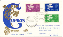 Cyprus Republic FDC 19-3-1962 EUROPA CEPT Complete Set Of 3 With Cachet - 1962