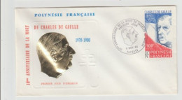 POLYNESIE De Gaulle N° 159 FDC Du 9 Novembre 1980. - FDC