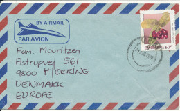 Zimbabwe Air Mail Cover Sent To Denmark 21-8-1991 Single Franked - Zimbabwe (1980-...)