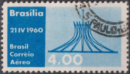 1960 Brasilien AEREO ° Mi:BR 980, Sn:BR C96, Yt:BR PA84, Metropolitan Cathedral Of Brasilia - Usados