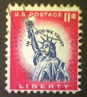 United States, Scott #1044A, Used(o), 1961, Statue Of Liberty, 11¢, Carmine And Blue - Used Stamps