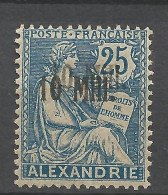 ALEXANDRIE N° 42a Double Surcharge   NEUF*  CHARNIERE / Hinge  / MH / Signé - Ongebruikt