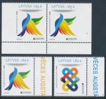 LATVIA/Lettland EUROPA 2023 "Peace, The Highest Value Of Humanity" Set Of 4v & Minisheet** - 2023