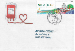 Portugal 2011 , Crédito Agrícola Centenary , Bank , Finance , Stamp + Corporate Cinderella , Blood Donation  Postmark - Cartas & Documentos