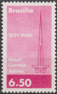 1960 Brasilien AEREO *F Mi:BR 981, Sn:BR C97, Yt:BR PA85, Brasilia TV Tower, TV Turm - Ongebruikt