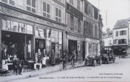 MONTEREAU - Café De Seine-et-Marne - Carrefour De La Grosse Pompe - Belle Animation Terrasse De Café Avec Velos Et Tacos - La Valette Du Var