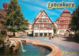 73203402 Ladenburg Marktplatz Madonnenbrunnen Altstadt Fachwerkhaeuser Ladenburg - Ladenburg