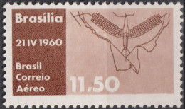 1960 Brasilien AEREO *F Mi:BR 982, Sn:BR C98, Yt:BR PA86, Plan Of Brasilia, Inauguration Of Brasilia As Capital - Nuevos