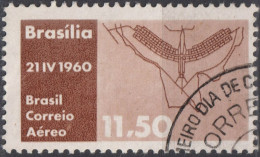 1960 Brasilien AEREO ° Mi:BR 982, Sn:BR C98, Yt:BR PA86, Plan Of Brasilia, Inauguration Of Brasilia As Capital - Gebruikt