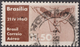 1960 Brasilien AEREO ° Mi:BR 982, Sn:BR C98, Yt:BR PA86, Plan Of Brasilia, Inauguration Of Brasilia As Capital - Airmail