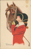 NANNI SIGNED 1910s POSTCARD - WOMAN & HORSE - N.150/4 (5122) - Nanni