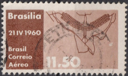 1960 Brasilien AEREO ° Mi:BR 982, Sn:BR C98, Yt:BR PA86, Plan Of Brasilia, Inauguration Of Brasilia As Capital - Aéreo