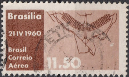 1960 Brasilien AEREO ° Mi:BR 982, Sn:BR C98, Yt:BR PA86, Plan Of Brasilia, Inauguration Of Brasilia As Capital - Luchtpost