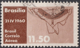 1960 Brasilien AEREO ° Mi:BR 982, Sn:BR C98, Yt:BR PA86, Plan Of Brasilia, Inauguration Of Brasilia As Capital - Luchtpost