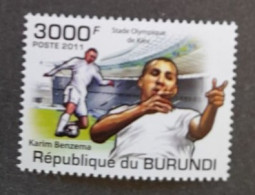 BURUNDI 2011 REAL MADRID BENZEMA  MNH**   FOOTBALL FUSSBALL SOCCER  CALCIO VOETBAL FUTBOL FUTEBOL FOOT - Unused Stamps
