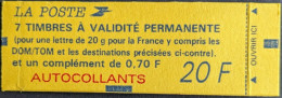 1505 Daté 7/ 25-11-94  Conf.9 Avec Toutes Les Virgules Au Verso Briat SV Rouge +70c Brun Carnet Fermé - Modern : 1959-...