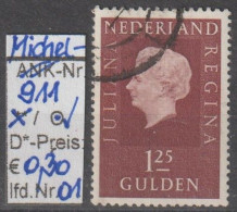 1969 - NIEDERLANDE - FM/DM "Königin Juliana" 1,25 G Dkl'karminbraun - O  Gestempelt - S. Scan (911o 01-02 Nl) - Used Stamps