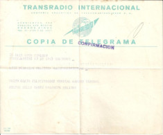 ARGENTINA COVER WIT TELEGRAM TRANSRADIO TELEGRAMA 1958 - Brieven En Documenten
