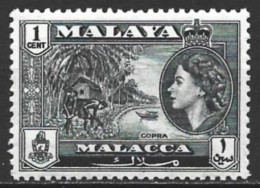 Malaya - Malacca 1957. Scott #45 (MH) Queen Elizabeth II And Copra - Malacca