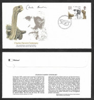 SE)1982 GREAT BRITAIN, CENTENARY OF THE DEATH OF NATURALIST CHARLES DARWIN, GIANT TORTOISES, FDC - Used Stamps