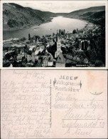 Ansichtskarte Bacharach Panorama-Ansicht, Rhein Blick, Schiffe 1936 - Bacharach