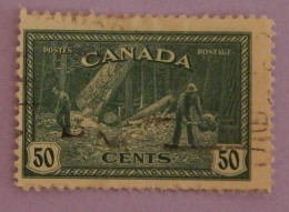 CANADA YT 223 OBLITERE "ABATTAGE D ARBRES EN COLOMBIE BRITANNIQUE" ANNÉE 1946 - Usati