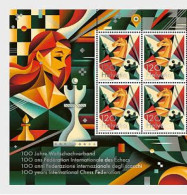 Switzerland.2024.100 Years International Chess Federation.1 V.* 4 ** . - Unused Stamps