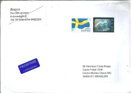 SWEDEN COVER TO BRAZIL 2018? STAMPS WITH NO CANCELATION - Storia Postale