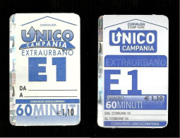 Coppia Biglietto Autobus - Unico Campania - E.1 Extraurbano 60 Min. Euro 1.10 - Europe