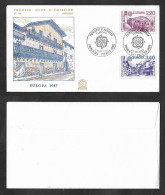 SE)1987 ANDORRA, EUROPA CEPT BROADCAST, MODERN ARCHITECTURE, MERITXELL SANCTUARY, FDC - Usados