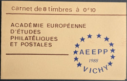 2179-CP Carnet Privé Liberté Gandon 10c Brun X8 Marge Publicitaire AEEPP Vichy Cote Dallay 50€ - Moderne : 1959-...