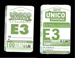 Coppia Biglietto Autobus - Unico Campania - E.3 Extraurbano 100 Min. Euro 1.90 - Europe