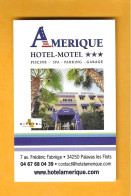 Carte De Visite HÔTEL - MOTEL - AMERIQUE - 34250 Palavas Les Flots - France - - Other & Unclassified