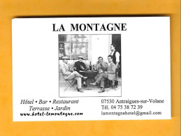 Carte De Visite HÔTEL BAR RESTAURANT - LA MONTAGNE - 07530 Antraigues Sur Volane - - Other & Unclassified