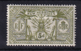 New Hebrides: 1911   Weapons & Idols   SG24   5d    MH - Unused Stamps