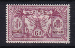 New Hebrides: 1911   Weapons & Idols   SG25   6d    MH - Unused Stamps