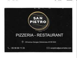 Carte De Visite PIZZERIA - RESTAURANT - SAN PIETRO - 40100 DAX - - Other & Unclassified